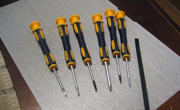 Tool set for working with a laptop computer