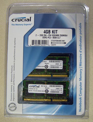 Crucial 4 GB 204-pin memory RAM